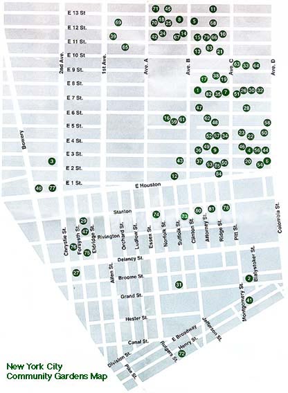 Lower East Side Garden Map Earth Celebrations